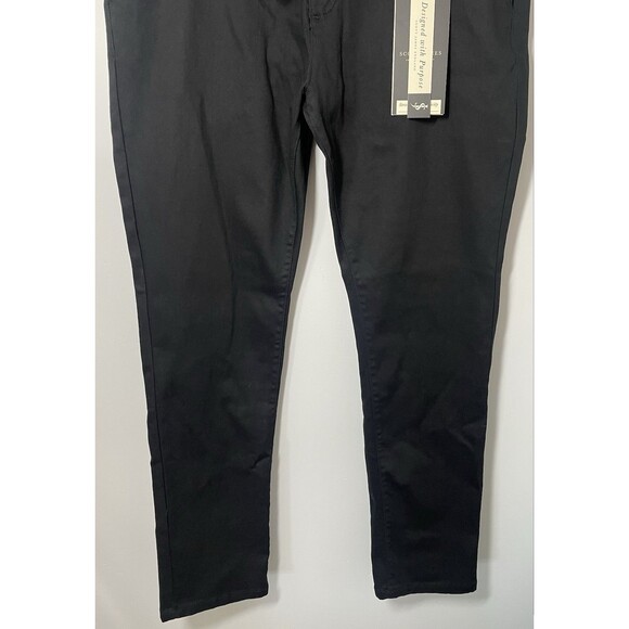 Scott James Slim Fit Stretch Pants Men's 36x32 5-Pocket SJP-94248-Blk Black - Picture 3 of 16
